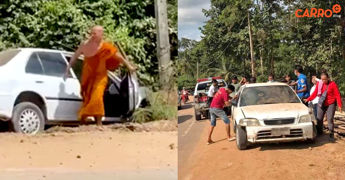 Monk-And-Novice-In-Buddhist-Driving-Car